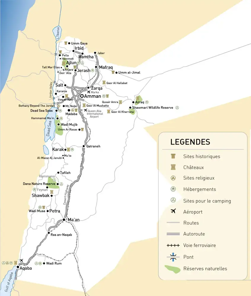 Carte voyage Jordanie